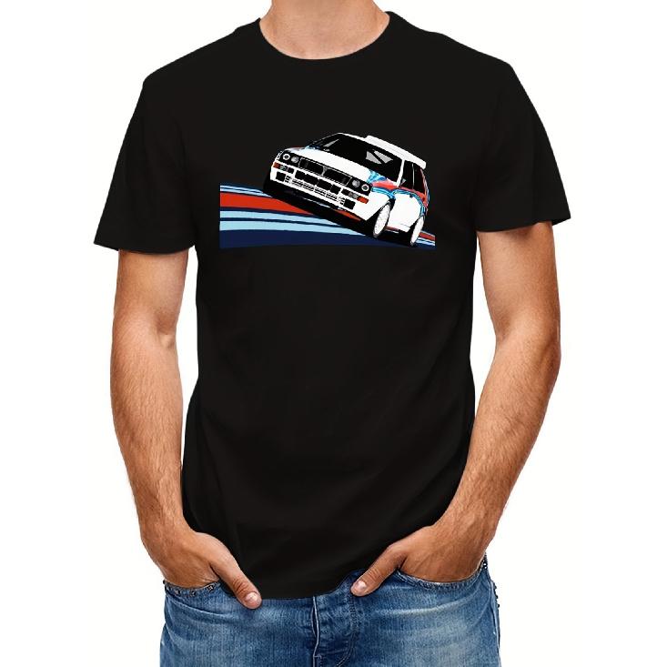 1992 Rally Race Car Anime T-Shirt | Black Crew Neck Long Sleeve T-Shirt for Men, Casual Fit, Slight Stretch Fabric, All-season