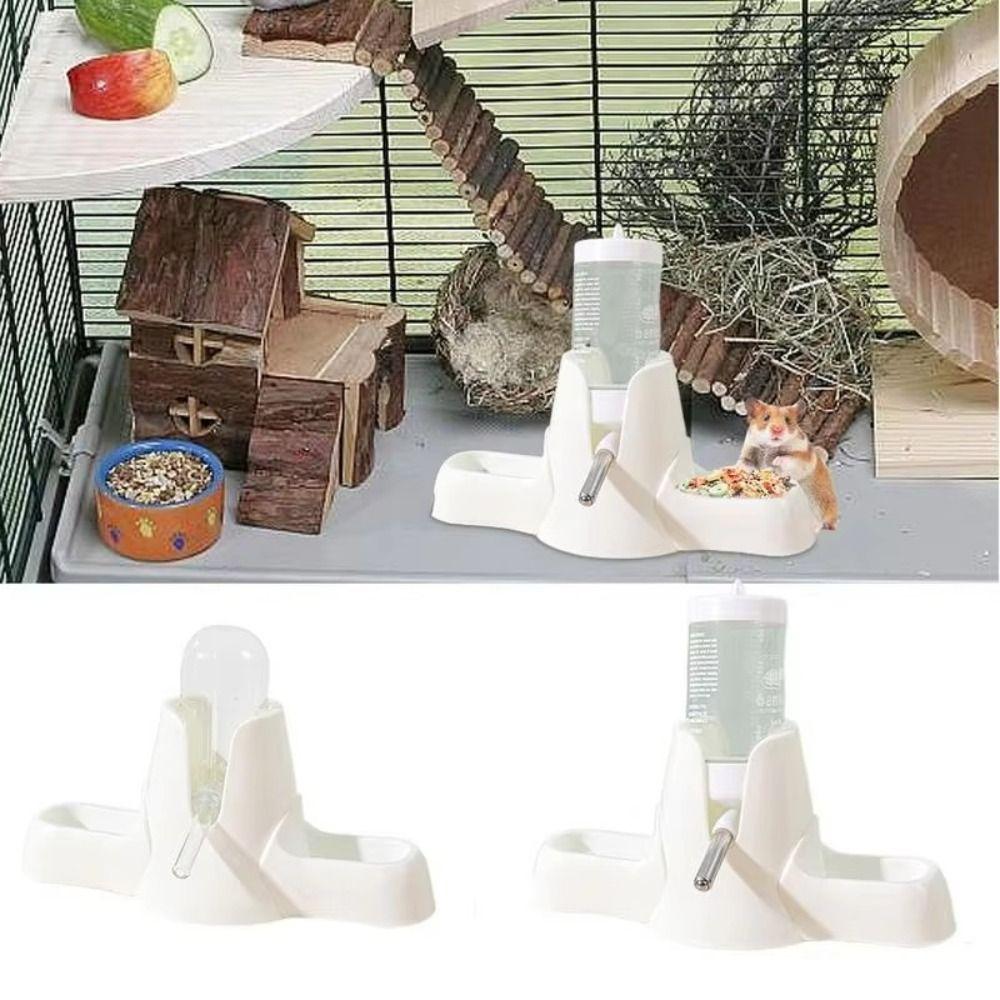 Large Capacity Automatic Feeder with Stand Holder Pet Eating Utensils Hamster Water Dispenser
