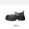 Female Summer Thick Soled Mary Jane Shoes, Height Increasing PU Leather Shoes