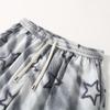 Men's Plus Size Star Print Tie Dye Casual Shorts – Elastic Waist Drawstring Loose Fit Summer Shorts (5XL-11XL)