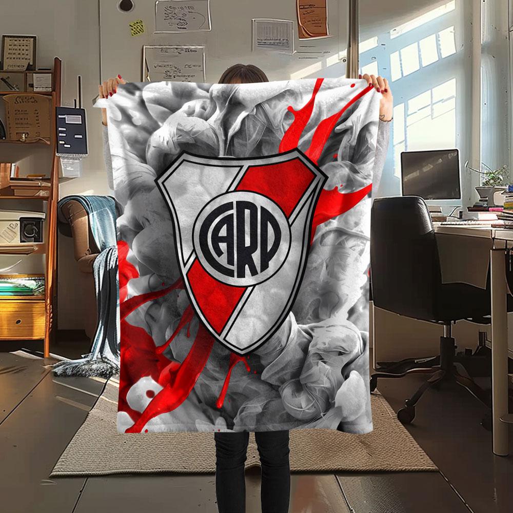 1PC Club Atlético River Plate Patterned Flannel Blanket Suitable For All Seasons for Home Decor Warmth and Comfort Gifts Holiday Present