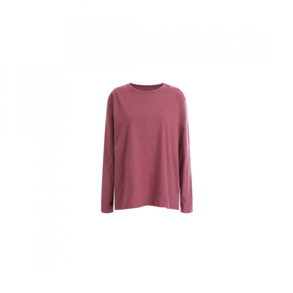 Shop Women Basic Plain Long Sleeve Round Neck T shirT Wine Dai Wsh 12129