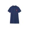 MLB Boston Red Sox Logo Embroidered Slim Fit Polo Dress Women dresses Blue 3FOPH0133-43NYS