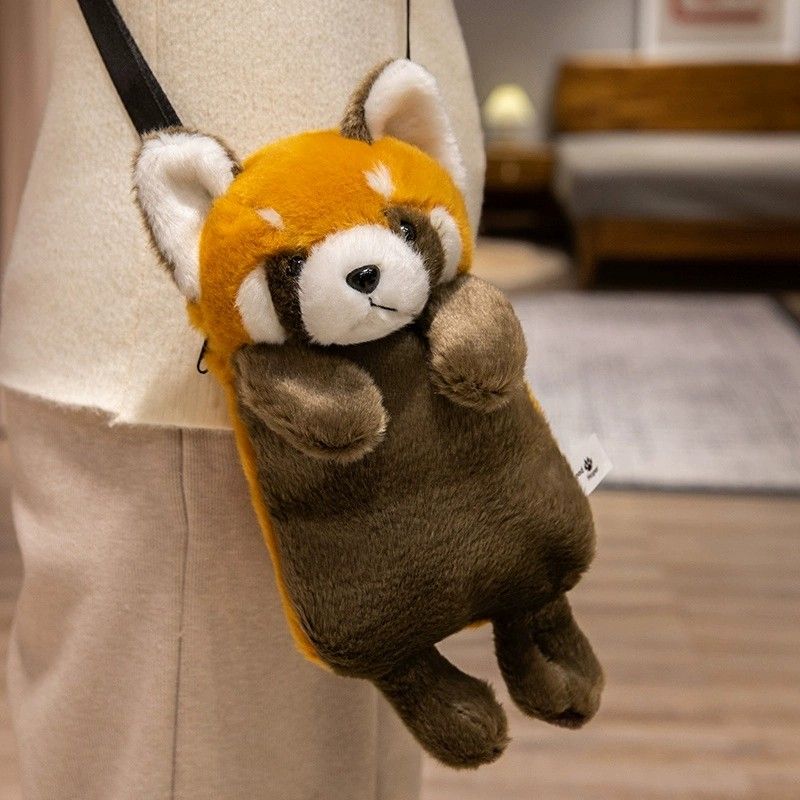 Soft Stuffed Animal Plush Bag Backpack Red Panda Leopard Tiger Koala Plushies Phone Coin Purse Bags Girl Gift Messenger Bag