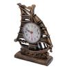 Figurka żaglówki Zegar Antyczny Dekoracyjny Łatwy w Utrzymaniu Figurka Łodzi Zegar Czasu do Domu