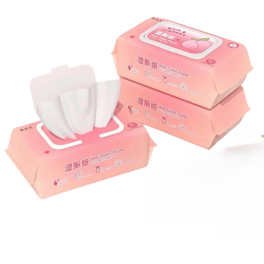 Flushable Family Value Pack: 80 Large Women's Toilet Wet Wipes