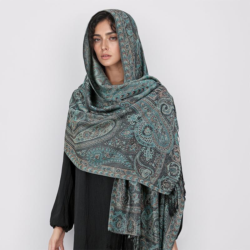 Winter Women Bufanda Jacquard Scarf  Printed Coquette Fashion Silky Long Shawl Ethnic Fringed Travel Scarves