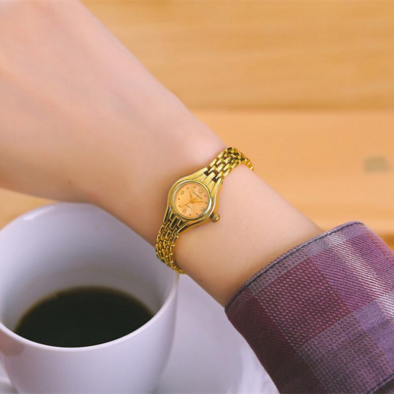 Hight Quality Quartz Watch Womens Small Round Dial Quartz Wristwatches Women Gift Metal Watch Reloj