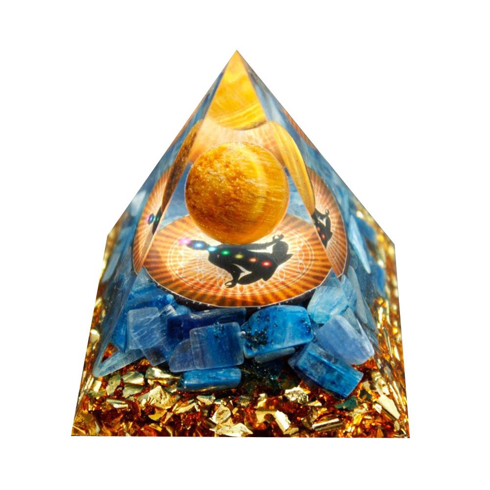 Energy Generator Orgone Pyramid Amethyst Peridot Healing Natural Crystal Reiki Chakra Generator Orgonite Pyramid Meditation Tool