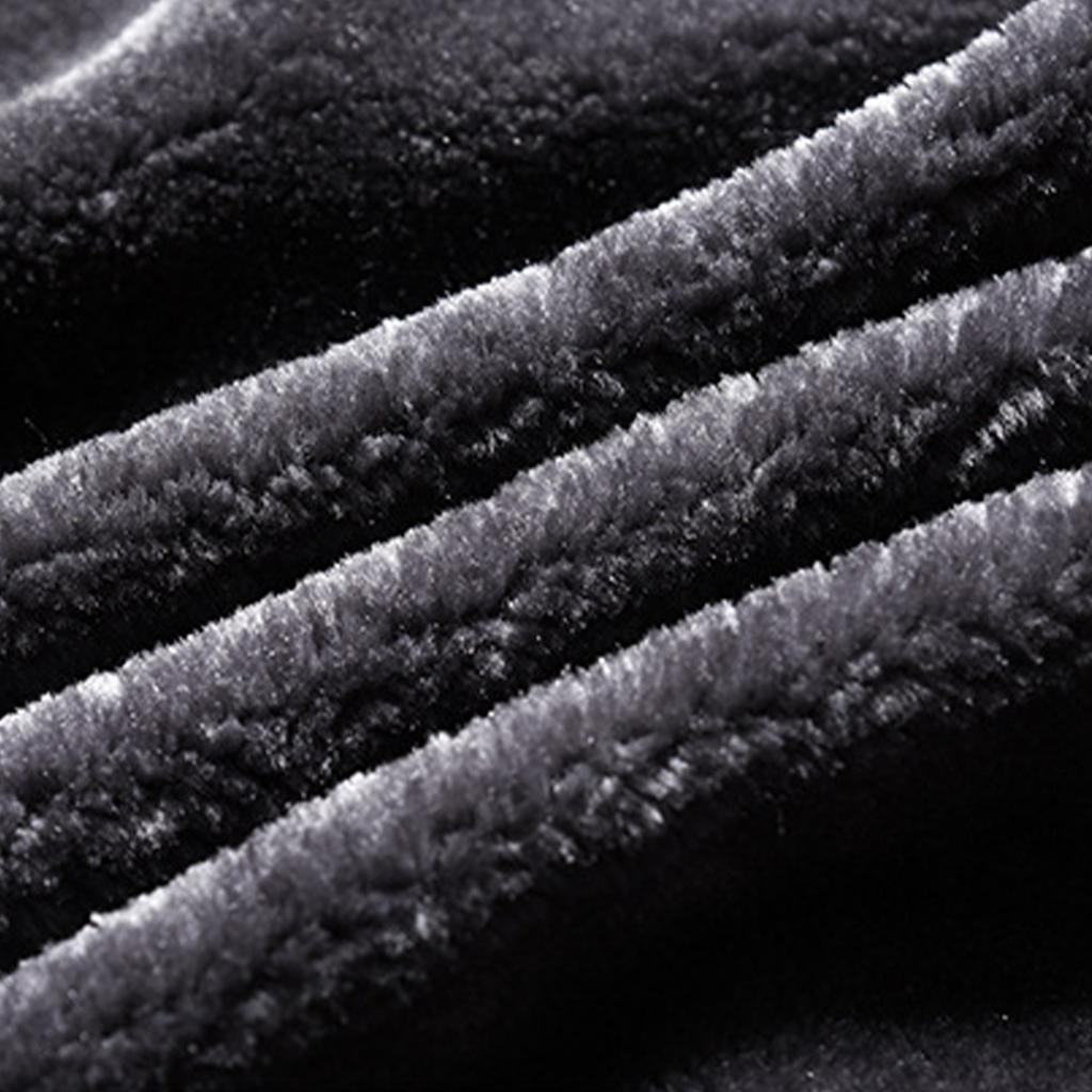 Men's Multi-Pocket Plush Thickened PU Leather Jacket Business Casual Jacket