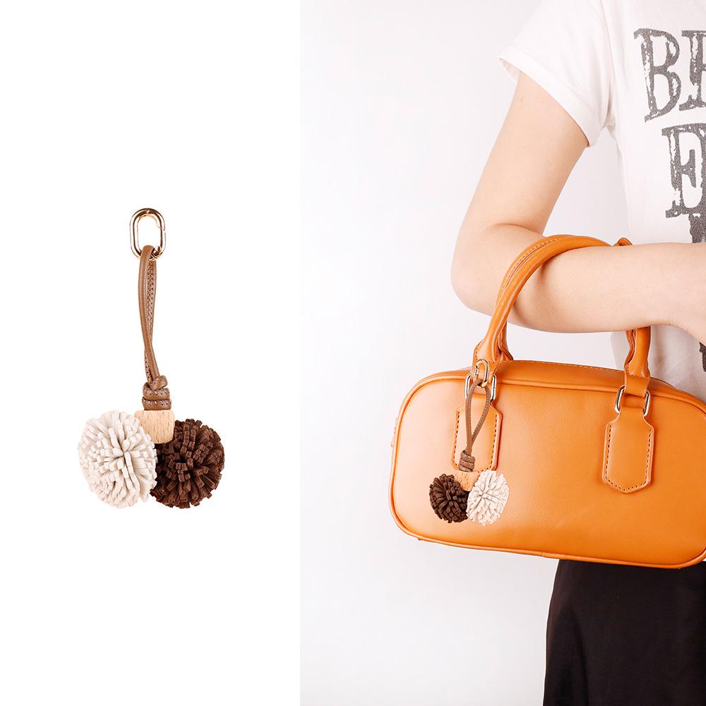 Zhang Yuanying Bayberry Ball Charm - Handmade Woven Bag and Shoe Ornament Keychain
