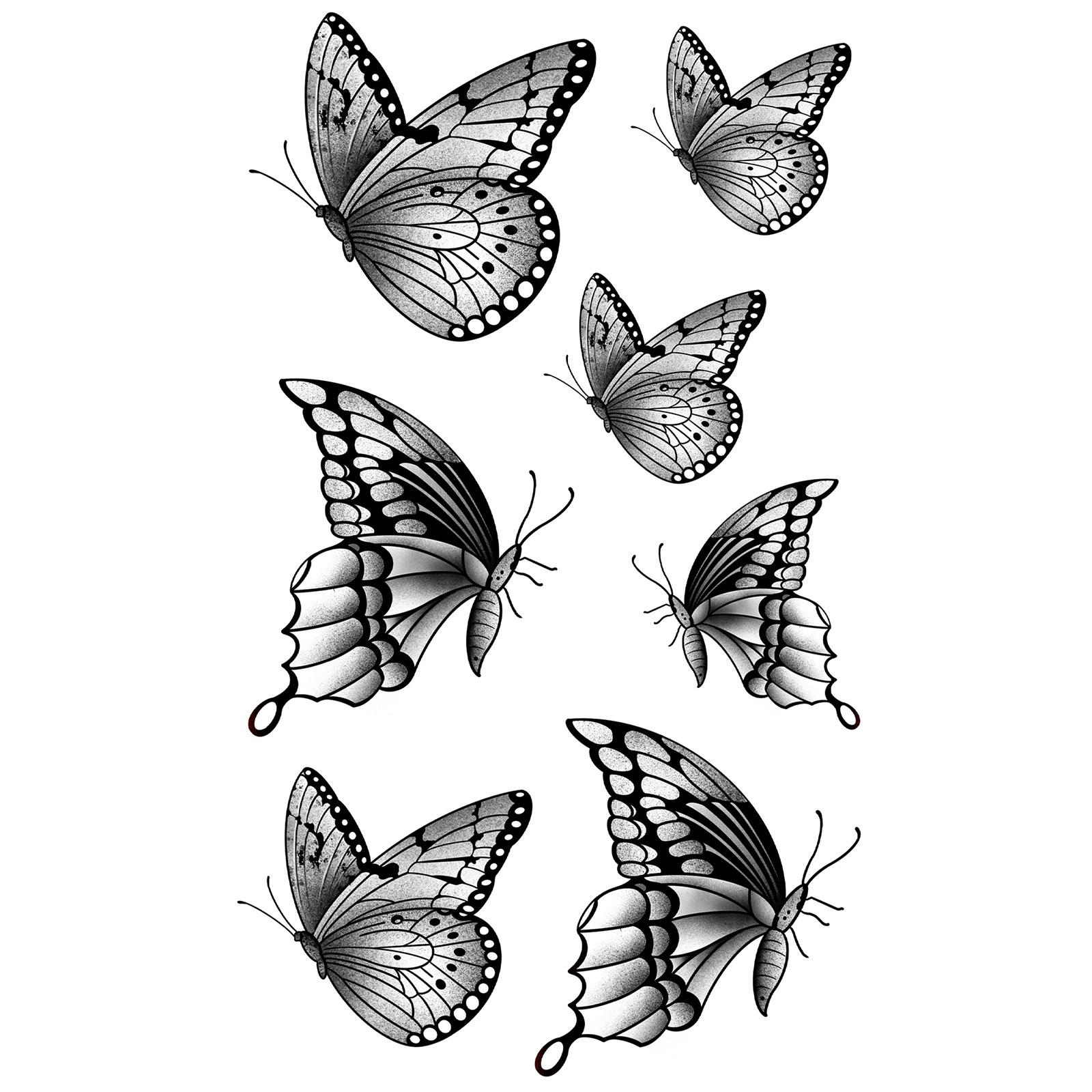 

Simple Butterfly Flying Heartbeat Tattoo Sticker Waterproof And Long-Lasting Finger Collarbone Tattoo For Men And Women 9*15CM