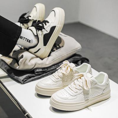 New Spring Thick-soled Heightening Little White Shoes Men's Versatile Sports and Leisure Big Head Shoes Board Shoes Trendy Shoes A- 1189