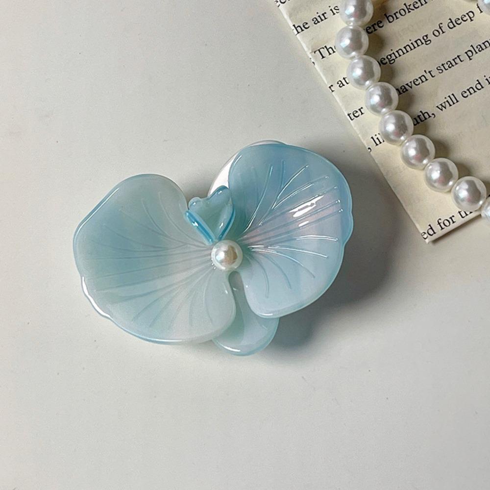 Side Clip Acetic Acid Hairpin Floral Korean Style Flower Duckbill Clip Butterfly Orchid Hair Accessories Fresh Barrettes
