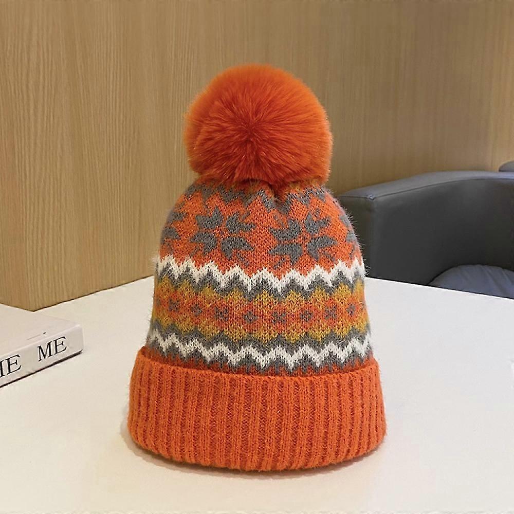 Winter Hats for Women - Bobble Hat Thermal Fleece Beanie Hat Double Layer Fleece Lined Pom Pom Hats Colorful Cable Knitted Hat coffee