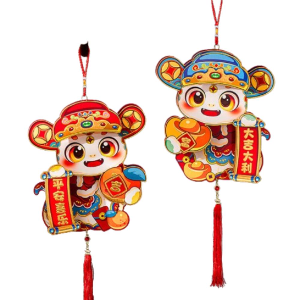 1 Pair 3D Fu Character Door Pendant Traditional 2025 New Year Sticker Home Living Room Decor