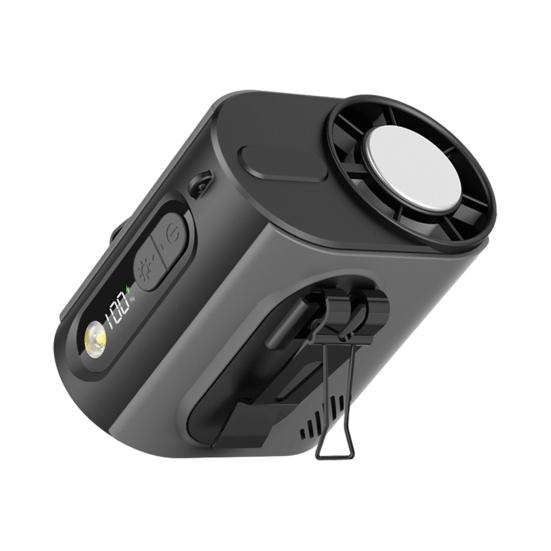 

Portable Clip-on Fan with LED Light Wearable Waist Fan Adjustable Wind Speed Semi-Cooling Fan for Outdoor Camping Office A серый