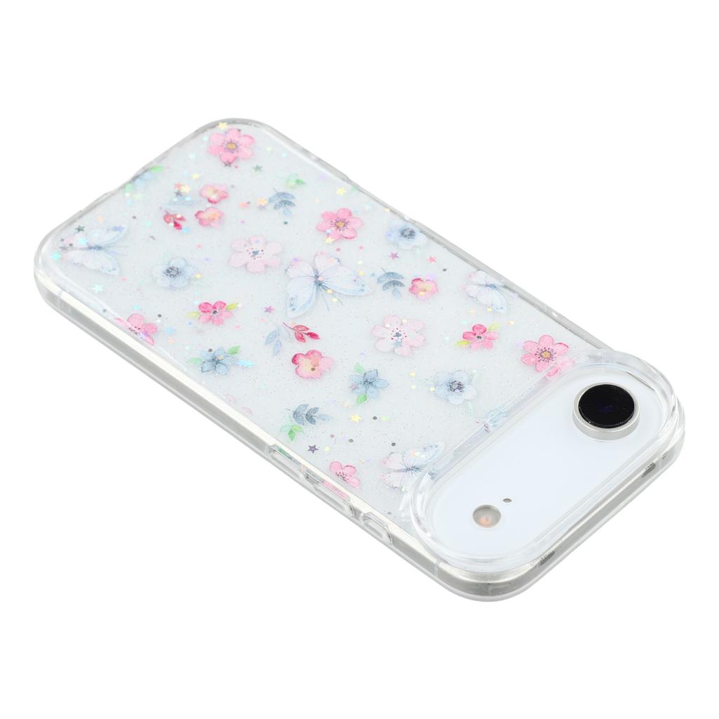 For iPhone 17 Air Case Glitter Flower Epoxy Shockproof Phone Cover