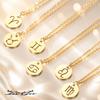 Hollow Twelve Constellations Stainless Steel Pendant Necklace for Women