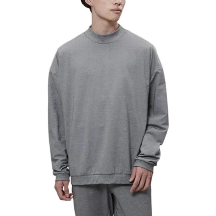 New Balance Sweatshirts Men's Gray Half Turtleneck Moderate AMT25003-HG