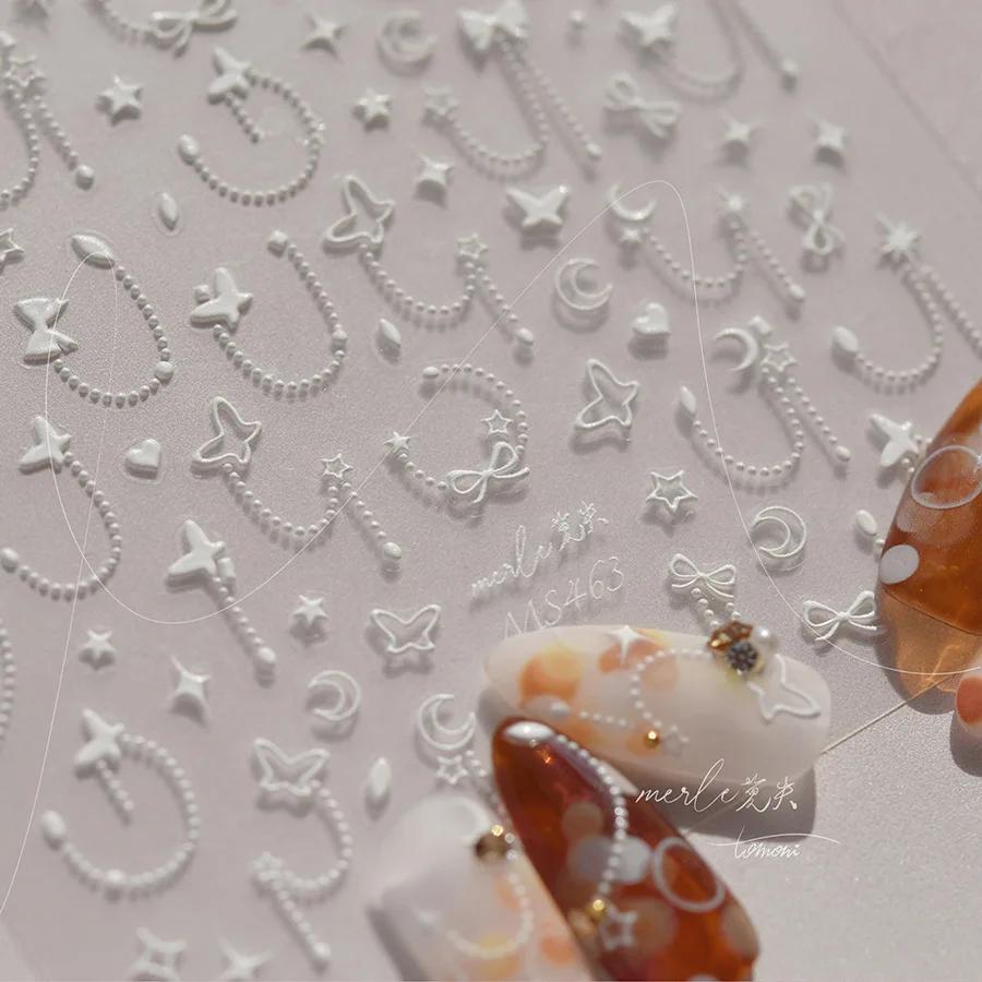Charming Hollow Stars Love Geometric Five-pointed Star Self Adhesive 5D Nail Art Decorations Stickers Shiny Manicure Decal