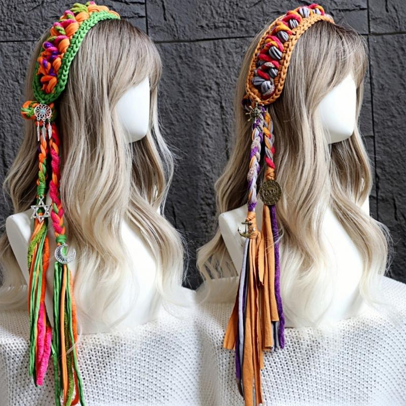 Elegant Knitted Tassels Hairband Adjustable Soft Headwrap For Ladies Daily Use Party Or Vacation Outfits