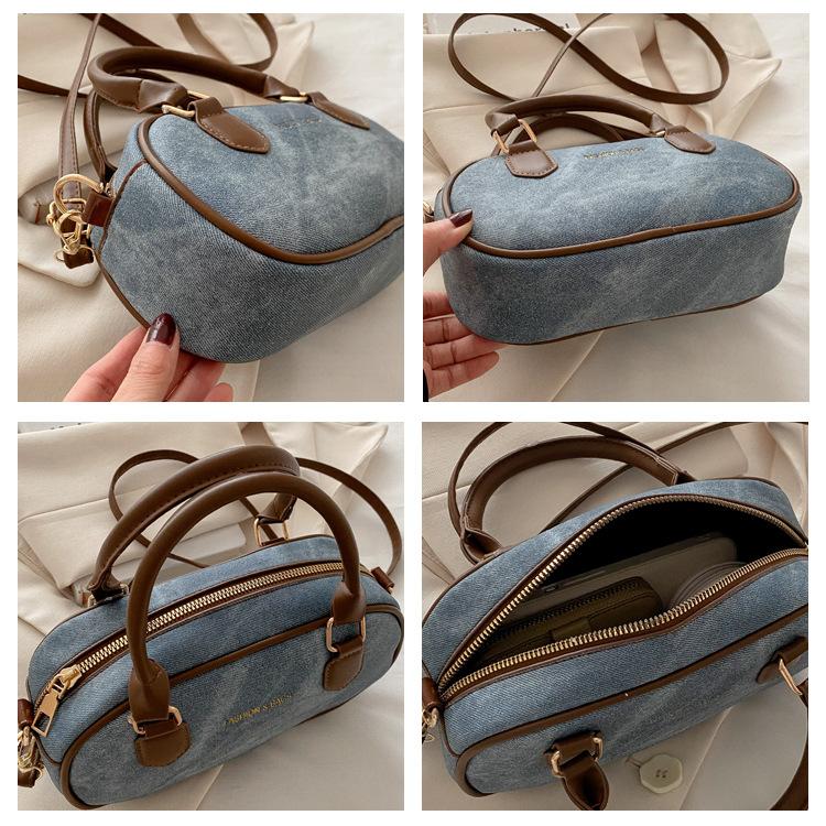 Fashion Simple Texture Boston Retro Large Capacity Handheld Shoulder Crossbody Pillow Bag For Women