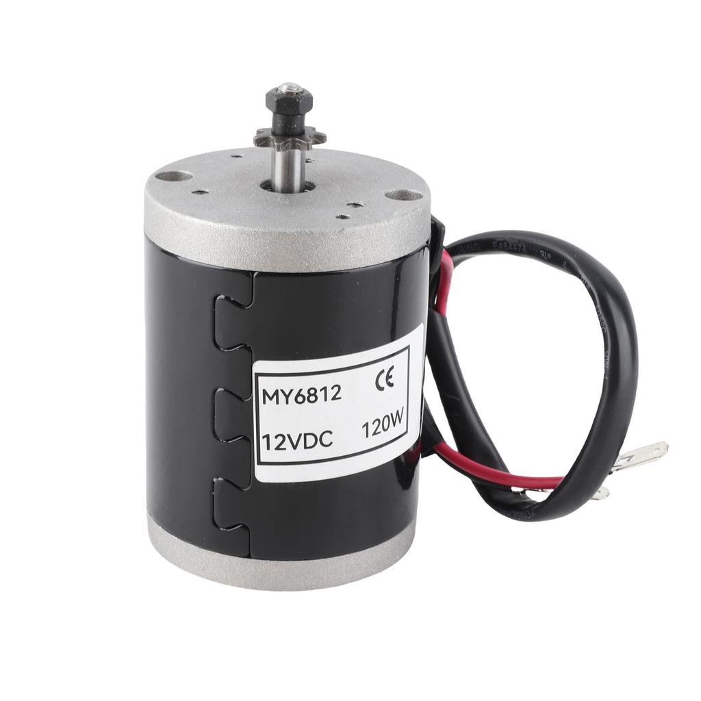 MY6812 12V 120W High Speed Small Brush Motor with Belt Pulley Electric Scooter E Bike Accessory