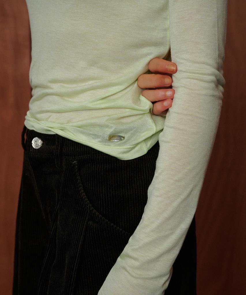MELLY&ROSE Soft Wool Tencel Turtleneck T-Shirt (319948)_Lime