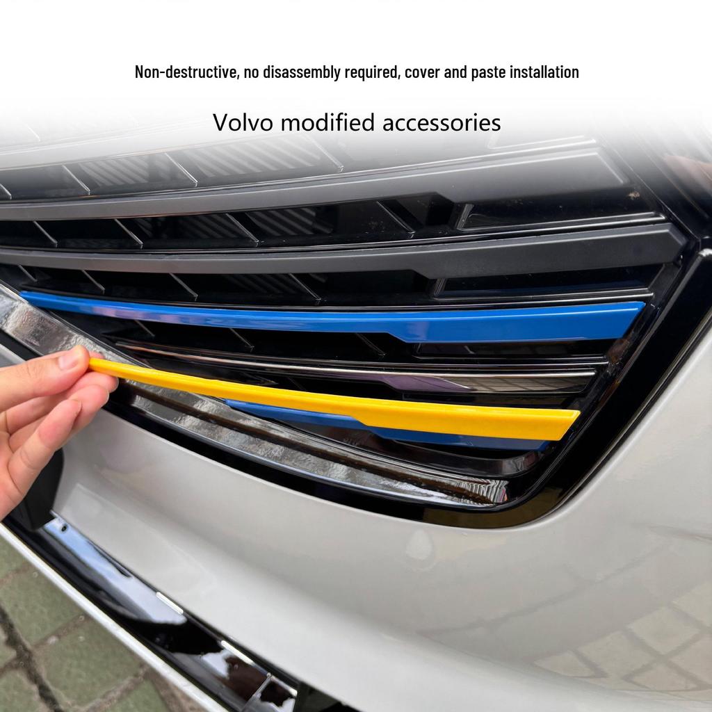 Volvo XC60, S90, XC90 Grille Decorative Strips - Fits 26 Models, Three-Color Front Grille Accessories.