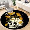 1pc Skull Office Round Area Rug,  Mat Suitable For Office, Under Office Chairs Bedroom Living Room Home Decor, Room Deco