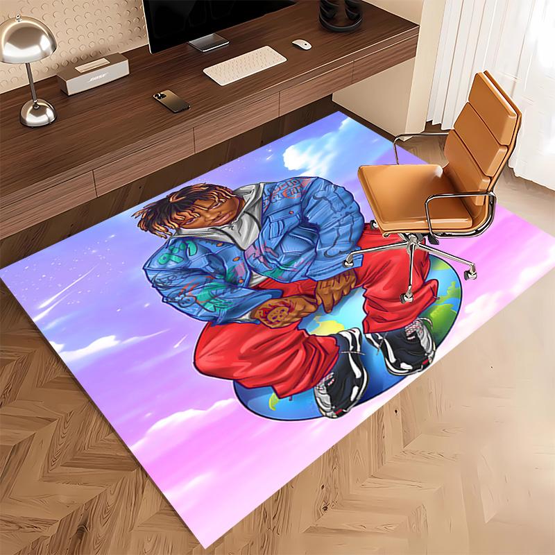 1pc Juice WRLD Print Area Rug - Soft, Washable Non-Slip Indoor Mat, Living Room, Home Office Decorative Rug,Office Decorative