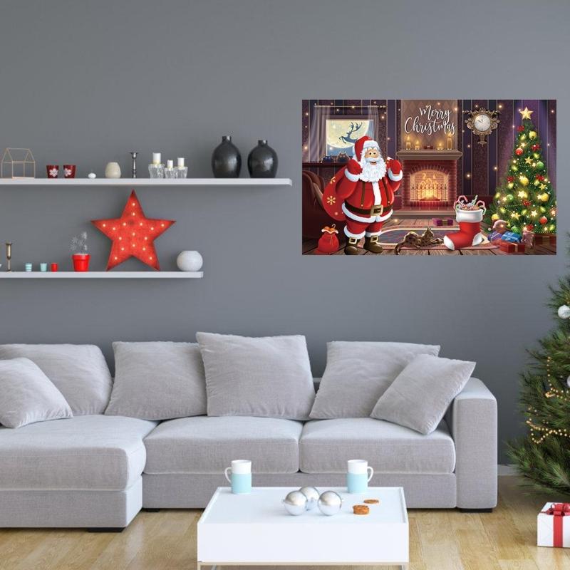 Large Christmas Backdrop Decorative Cloth 70.8x43.3Inch Polyester Fabric For Holiday Decorations And Family Gathering