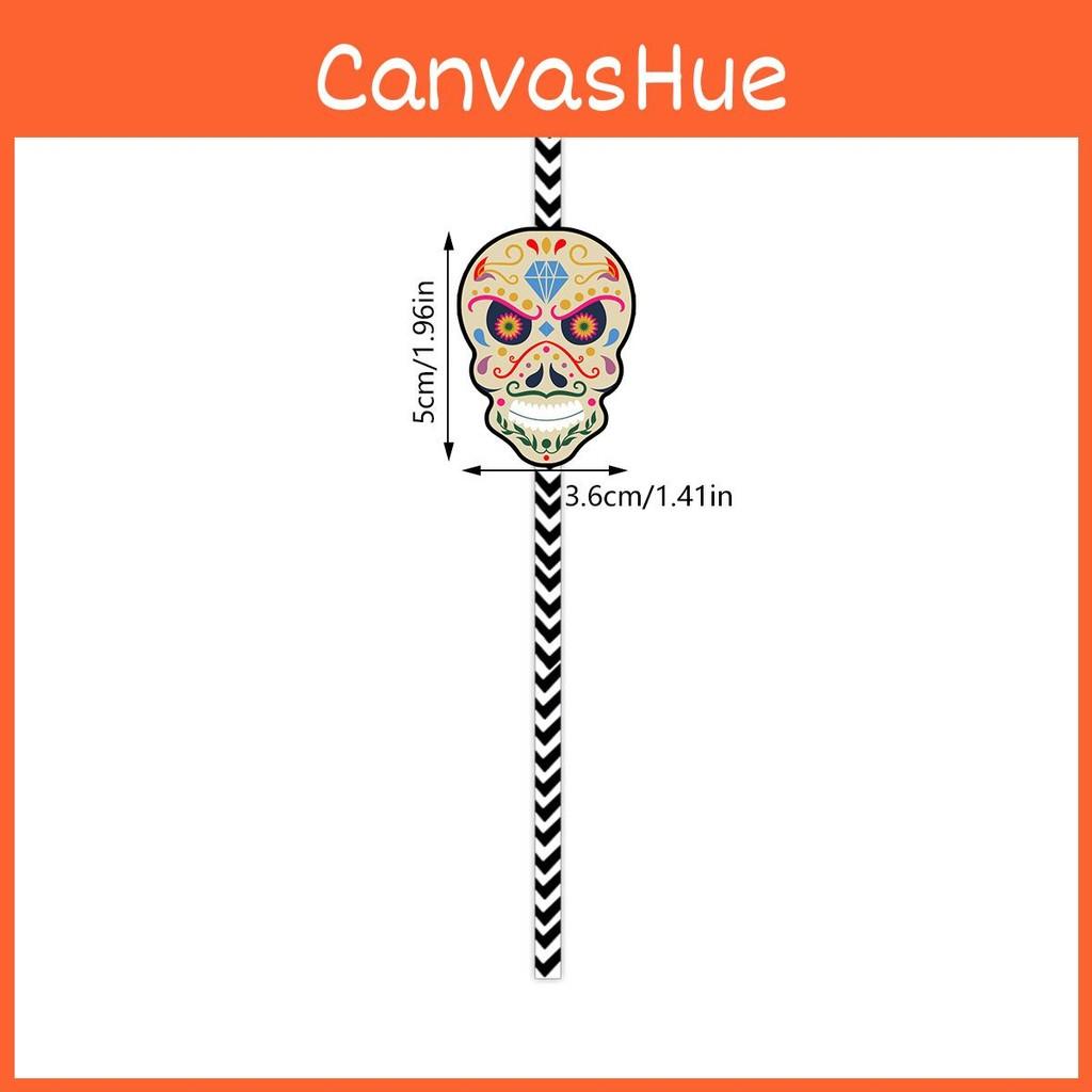Day The Of Dead Party Decorations With Skull Paper Straws For Decor Event