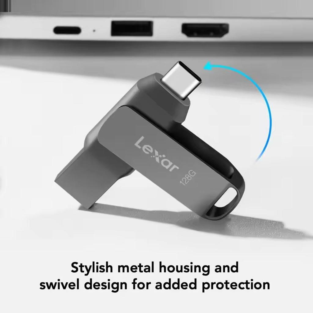 Lexar 128GB OTG Type-C USB Flash Drive 2-IN-1 USB 3.2 Type-C Dual Port U Drives Type-A 32GB 64GB 256GB U Disk Up To 130Mb/s Pen Drive for Phone and PC