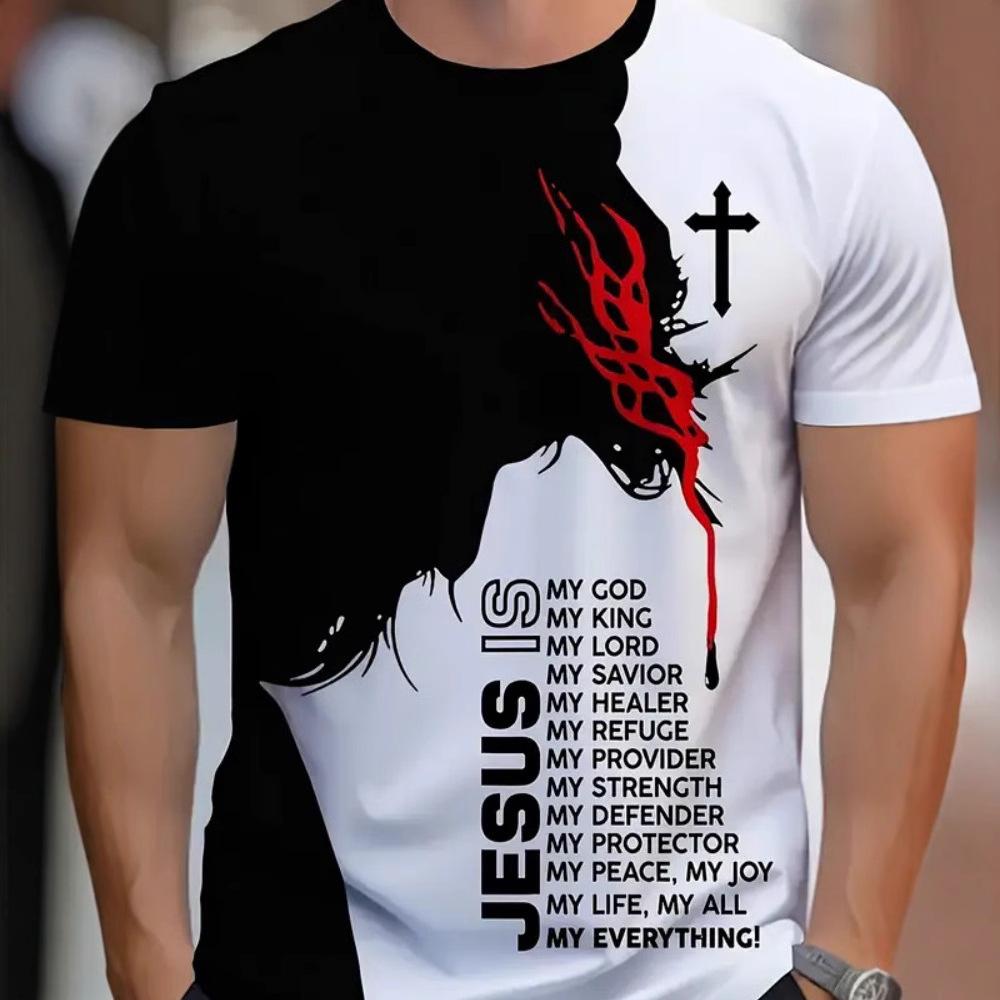 Summer Round Neck Anime Pattern 3D Print Top Fashionable Casual Short Sleeved Men's T-shirts