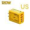 120W Mecha PD Dual Type-C & USB Fast Charger, Compatible with Apple 15, Huawei, 5V2A Devices