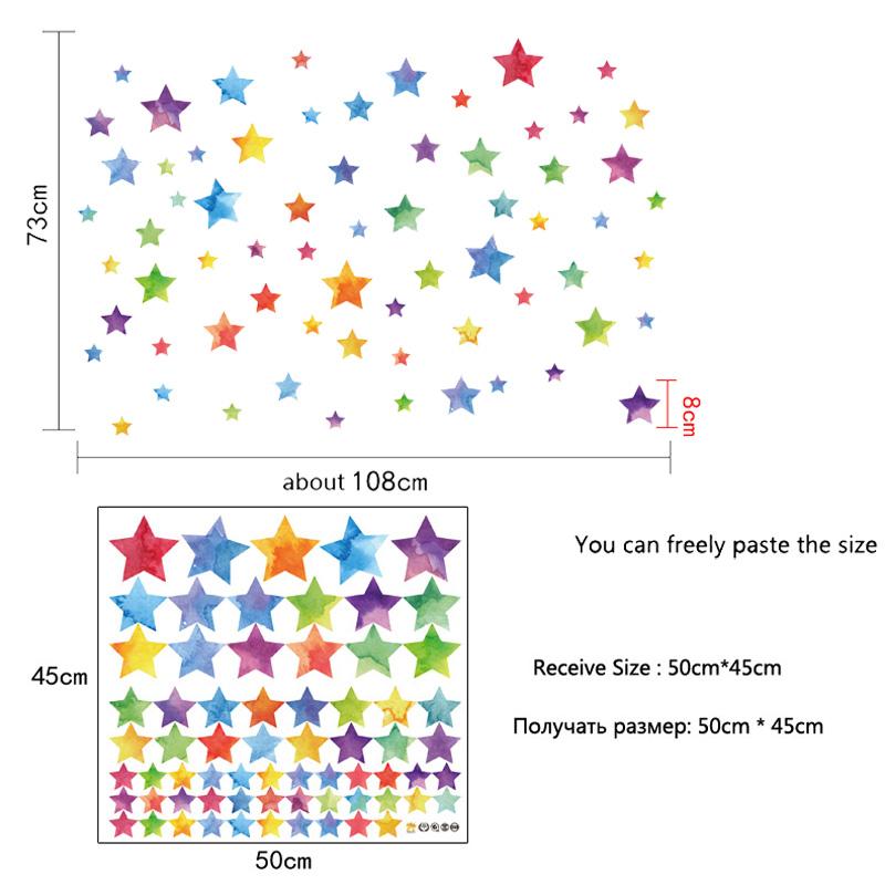 Rainbow Color Dots Star Wall Sticker For Kids Room Children Home Decor Decals Creative Removable Living Room DIY Vinyl Stickers