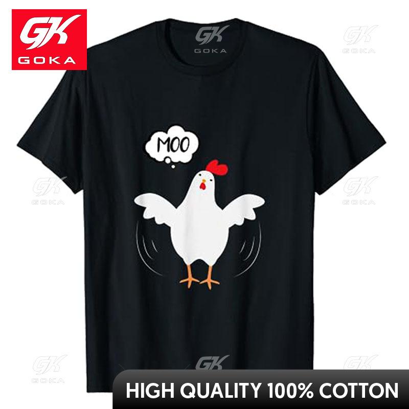 MOO Funny CowChicken Novelty Tee Funny Shirts for Unisex Women TShirt Cute Chick Lover Joke Graphic Outfits Short Sleeve Tops S