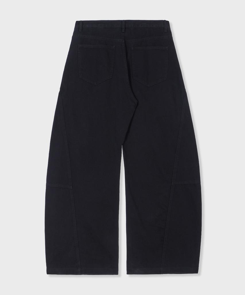 GLW Curved Cut Wide Cotton Pants Black