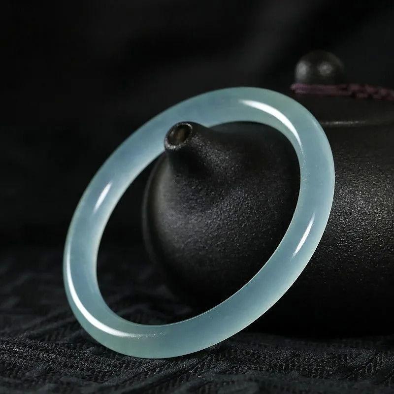 Blue Jade Bracelet Female Literary Style Simple Fashion Quartzite Jade Bracelet