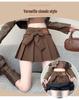 Design-Inspired High-Waisted Academic Pleated Mini Skirt with Bow Tie Strap for Women - Versatile, Anti-Exposure, Slimming