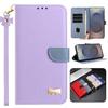 Two-Tone Bow Metal Wallet Case for iPhone/Samsung 3 Card Slots & Cash Pocket | Bow Wrist Strap, Kickstand | Chic & Functional Phone Protective Cover
