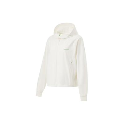 Li Ning Ice Silk Quick Dry Cool Technology UV Protection Lightweight Breathable Skin Shirt UPF 100+ Sun Protection Women Tops Off-White AWDU766-3