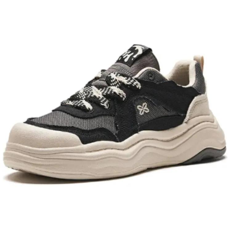 Anta Lava Cake Waterproof Cushioning Low top Skateboard Shoes Women's Black White Gray (Unisex) Skate Shoes 122428060 5