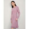 JIU ZI ANNAKOU Women's Elegant Round Neck Pleated Sweater Dress