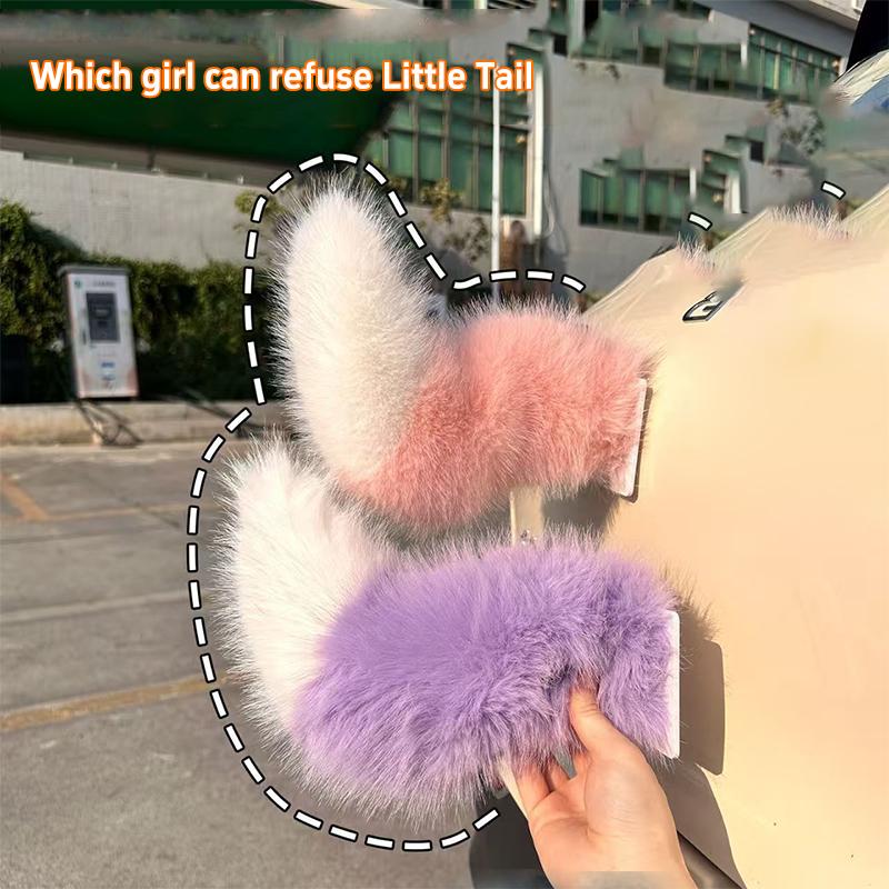 Cute Electric Wagging Plush Tail For Car Remote Control Moving Fox Tail Decoration Universal For Scooter Motorcycle Home Decor