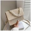 New Spring Summer Pearl Bracelet Crossbody Bag Simple Straw Woven Women Underarm Bag Fashi Square Handheld Bag For Ladies
