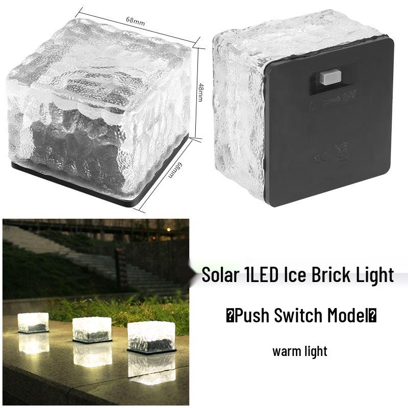 

Waterproof Solar Ice Brick Garden Lights - Outdoor Glass Deck & In-Ground Lights