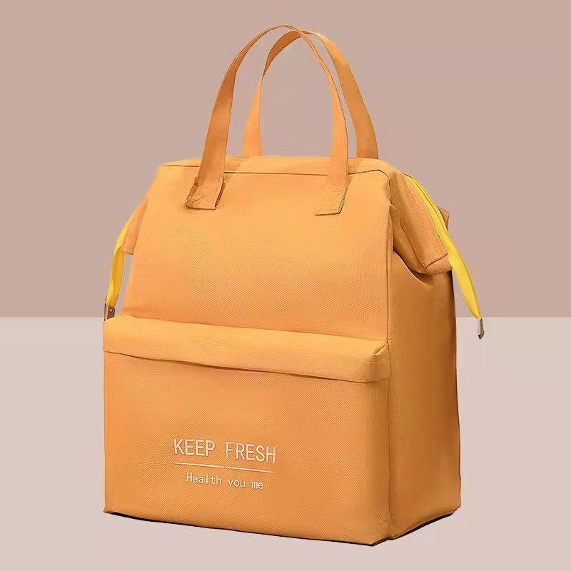 

Сумка-тоут для ланча Изолированная сумка Алюминиевая фольга Утолщенная Изолированная сумка Сумка для ланча с плечевым ремнем Ручная сумка для ланча оранжевый